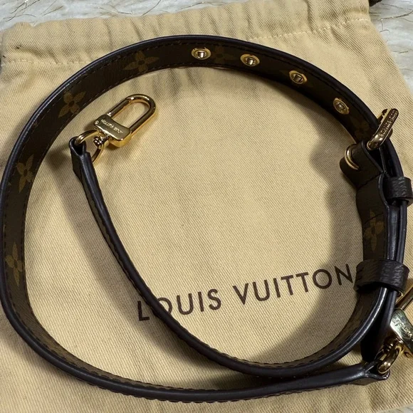 Louis Vuitton Gold Strap Shoulder Strap Monogram Pattern W/ Dustbag - Picture 10 of 16
